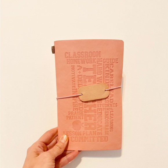 NEW, Vintage Looking , Refillable Leather Teachers Journal With pad & Card Slots - Picture 1 of 8